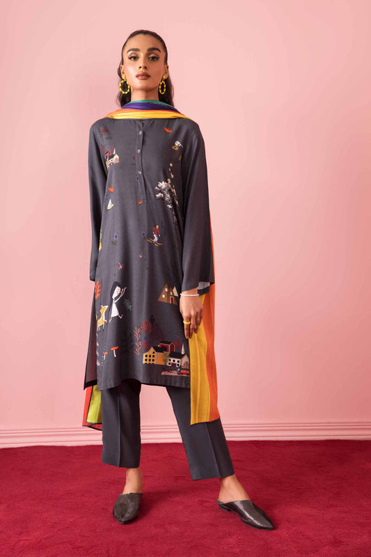 Nishat Linen - 3 Piece - Printed Suit - PW23-337