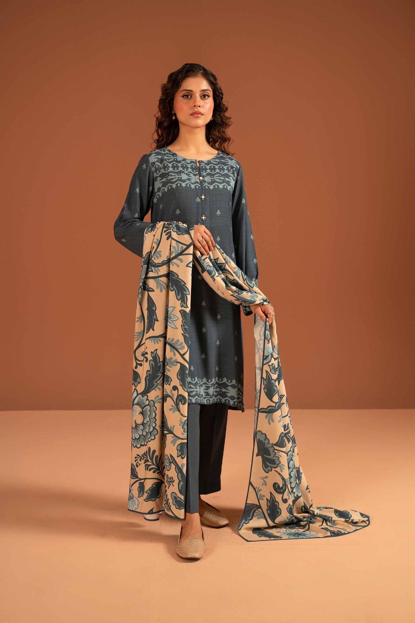 Nishat Linen - 3 Piece - Printed Suit - PW23-338