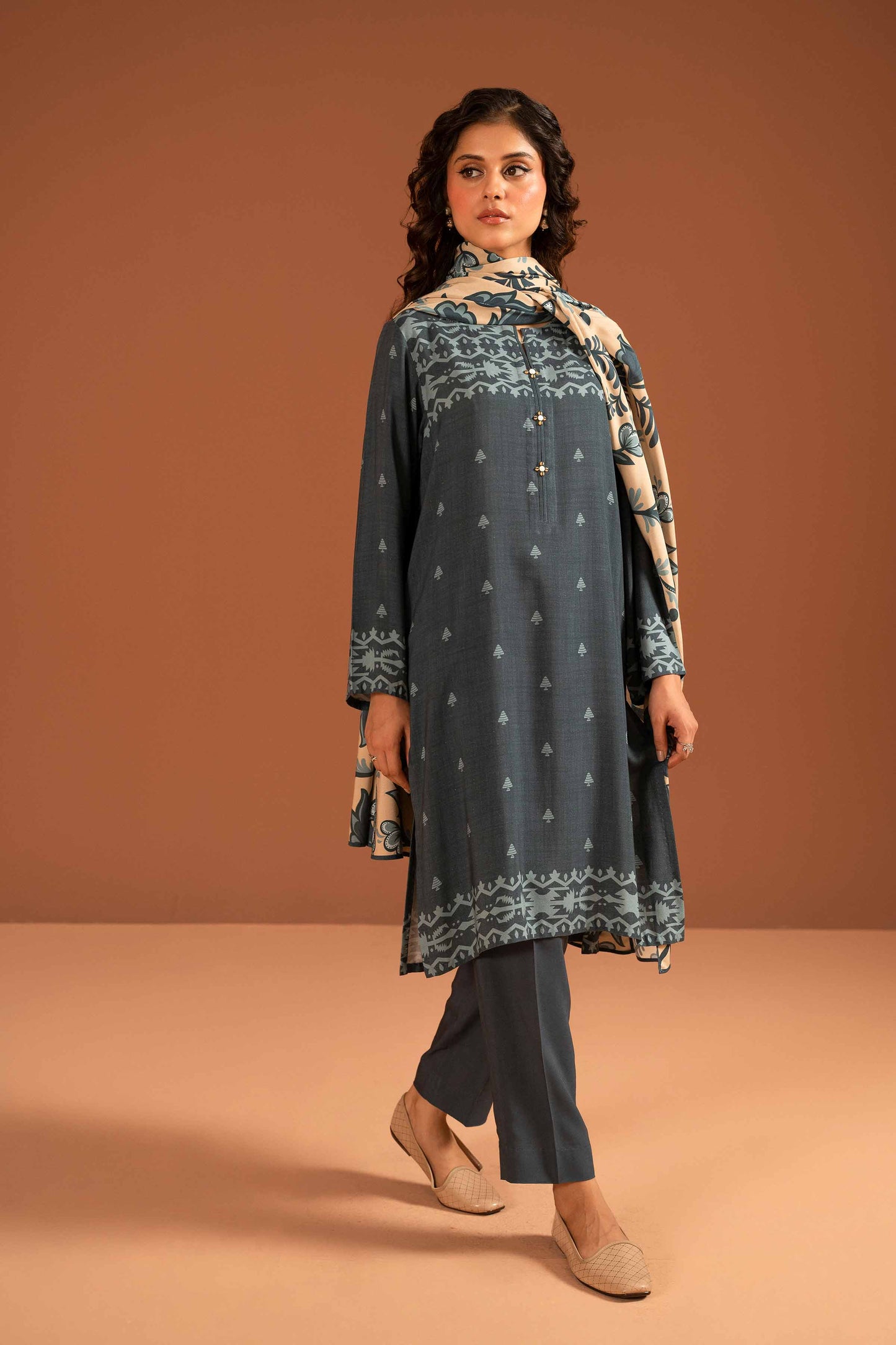 Nishat Linen - 3 Piece - Printed Suit - PW23-338