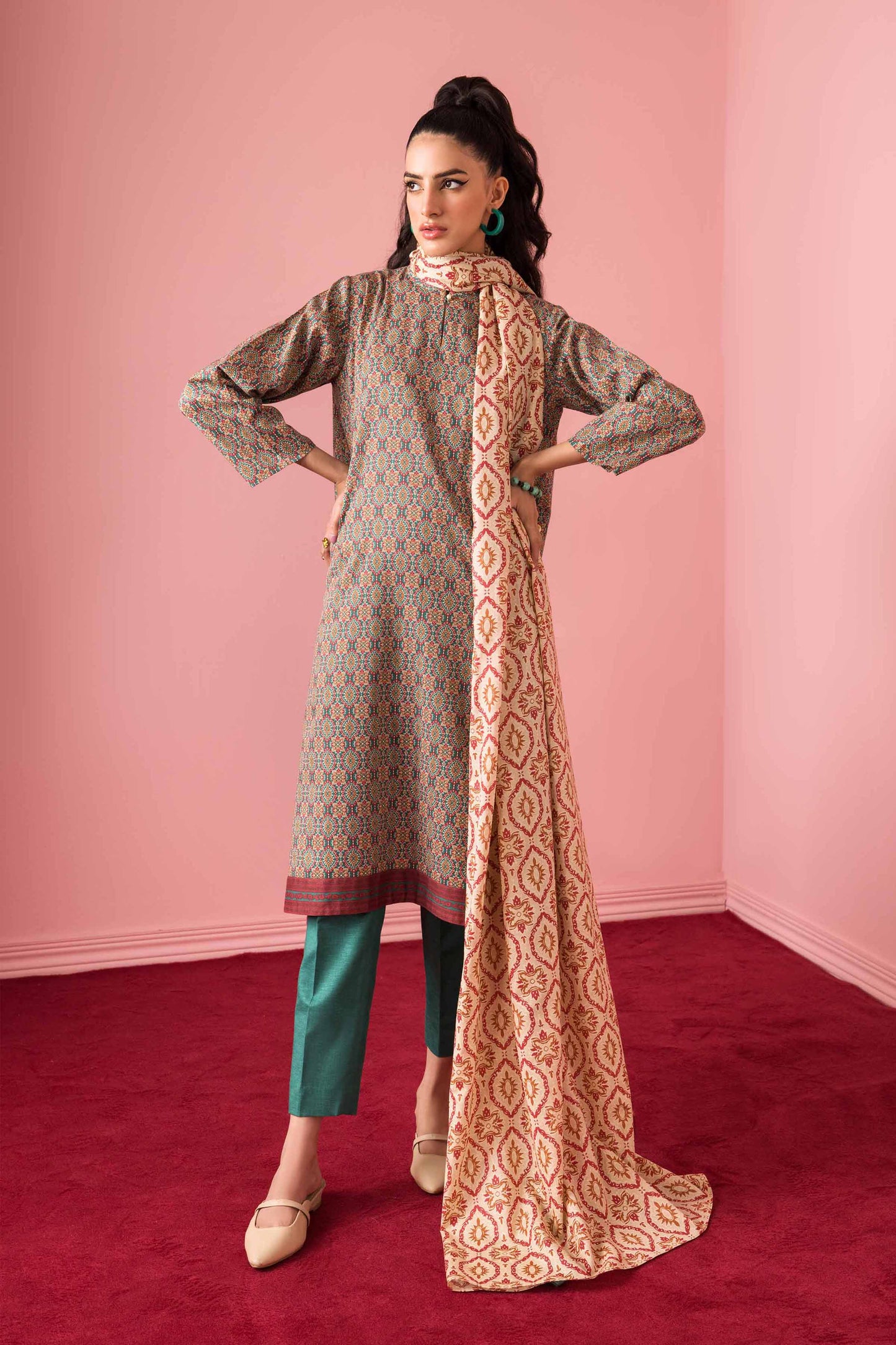 Nishat Linen - 3 Piece - Printed Suit - PW23-340