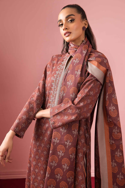 Nishat Linen - 3 Piece - Printed Embroidered Suit - PW23-341