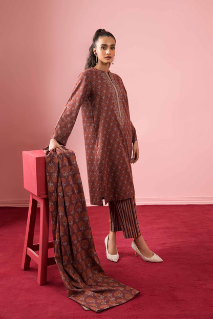 Nishat Linen - 3 Piece - Printed Embroidered Suit - PW23-341