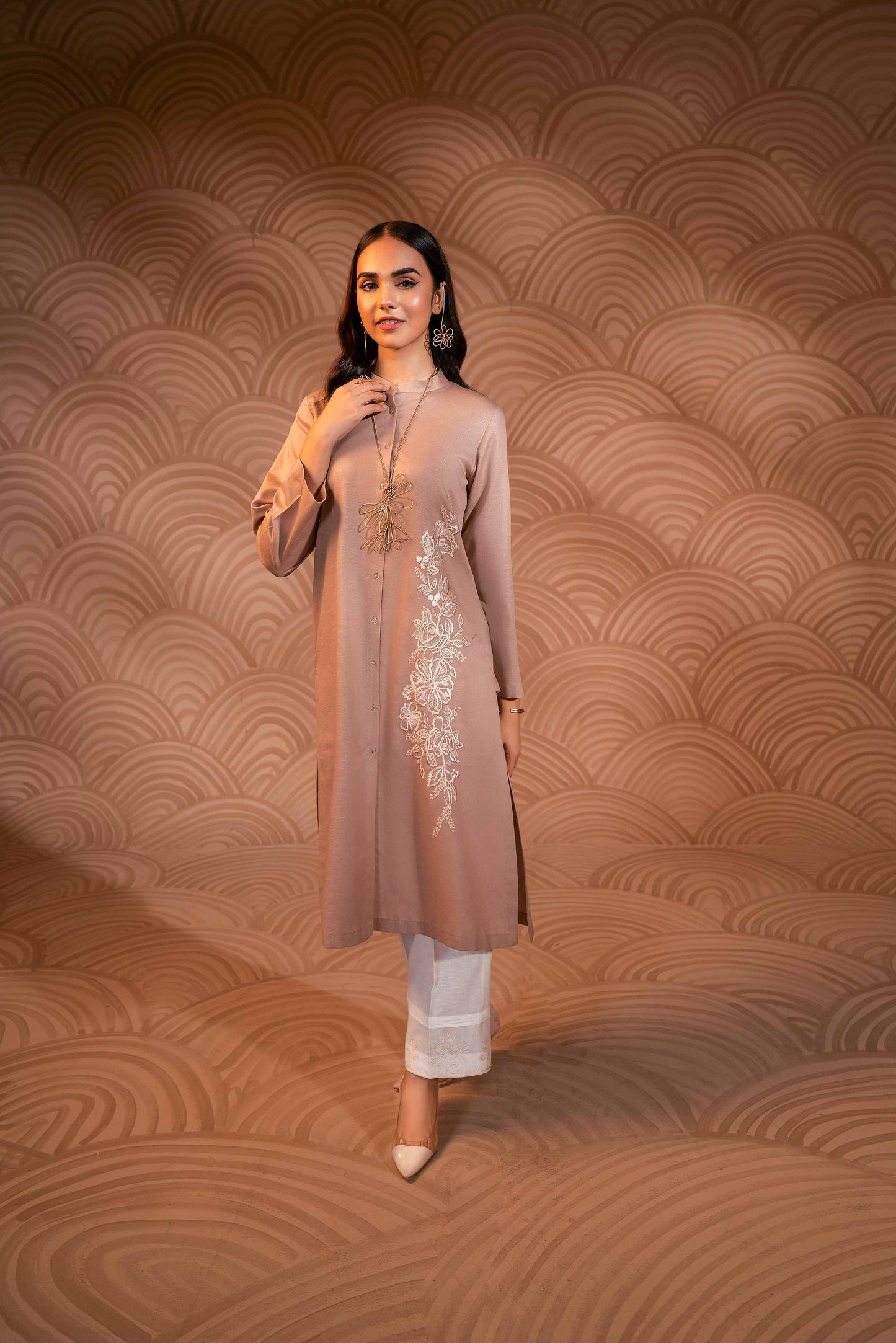 Nishat Linen - Embroidered Shirt - PW23-36