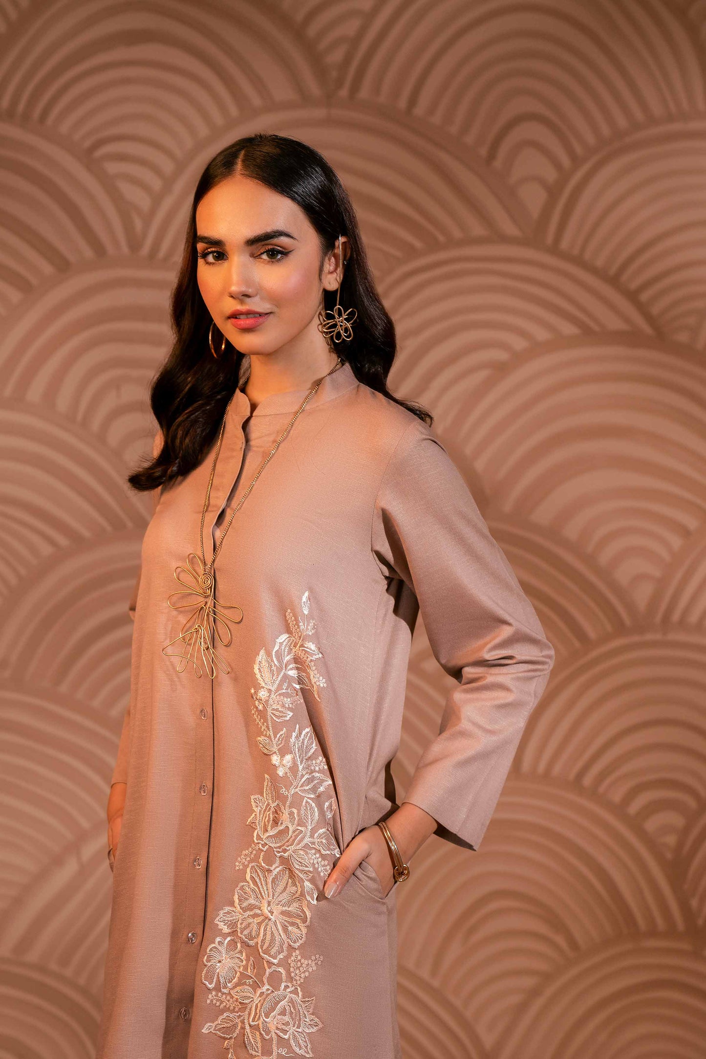 Nishat Linen - Embroidered Shirt - PW23-36
