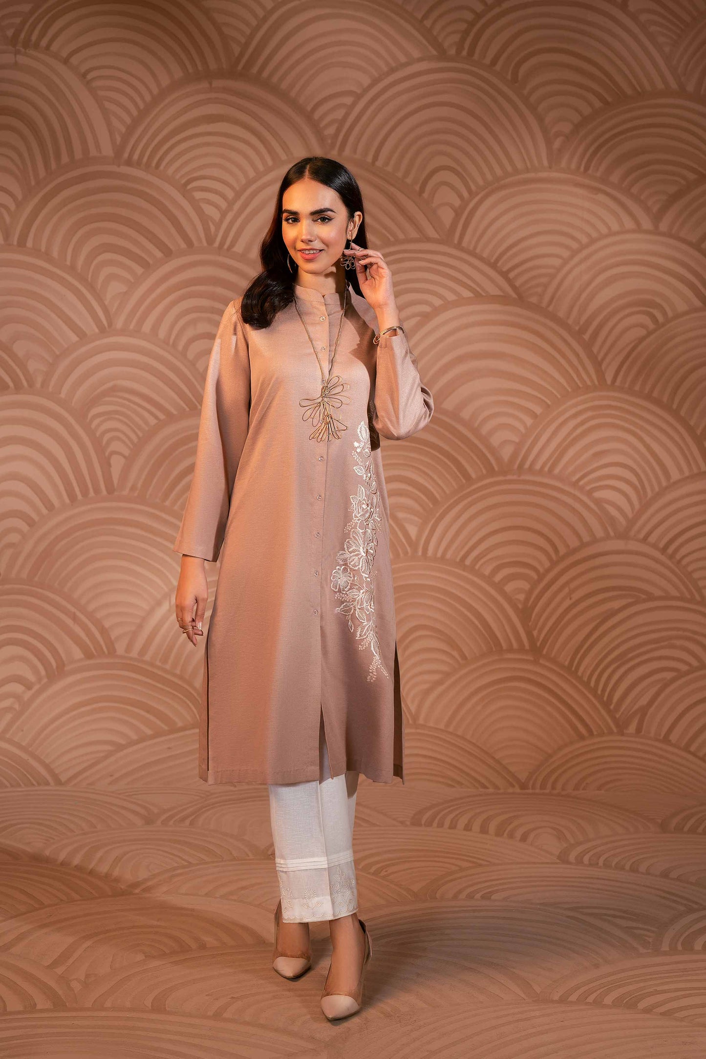 Nishat Linen - Embroidered Shirt - PW23-36