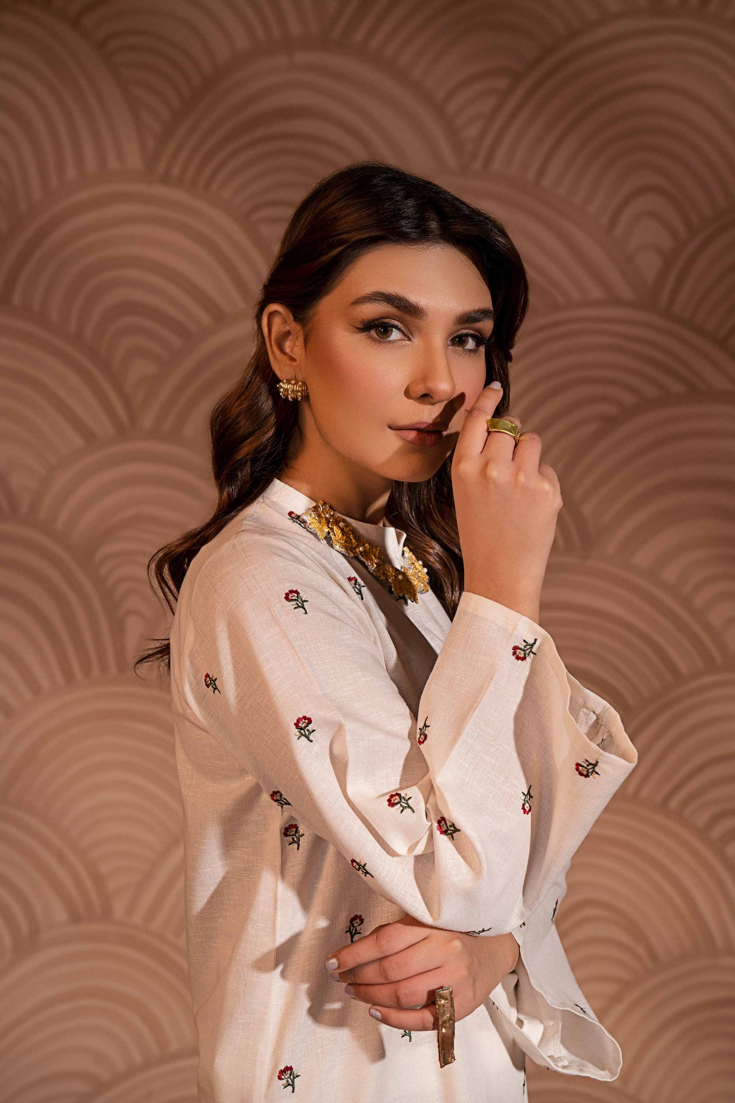 Nishat Linen - Embroidered Shirt - PW23-38