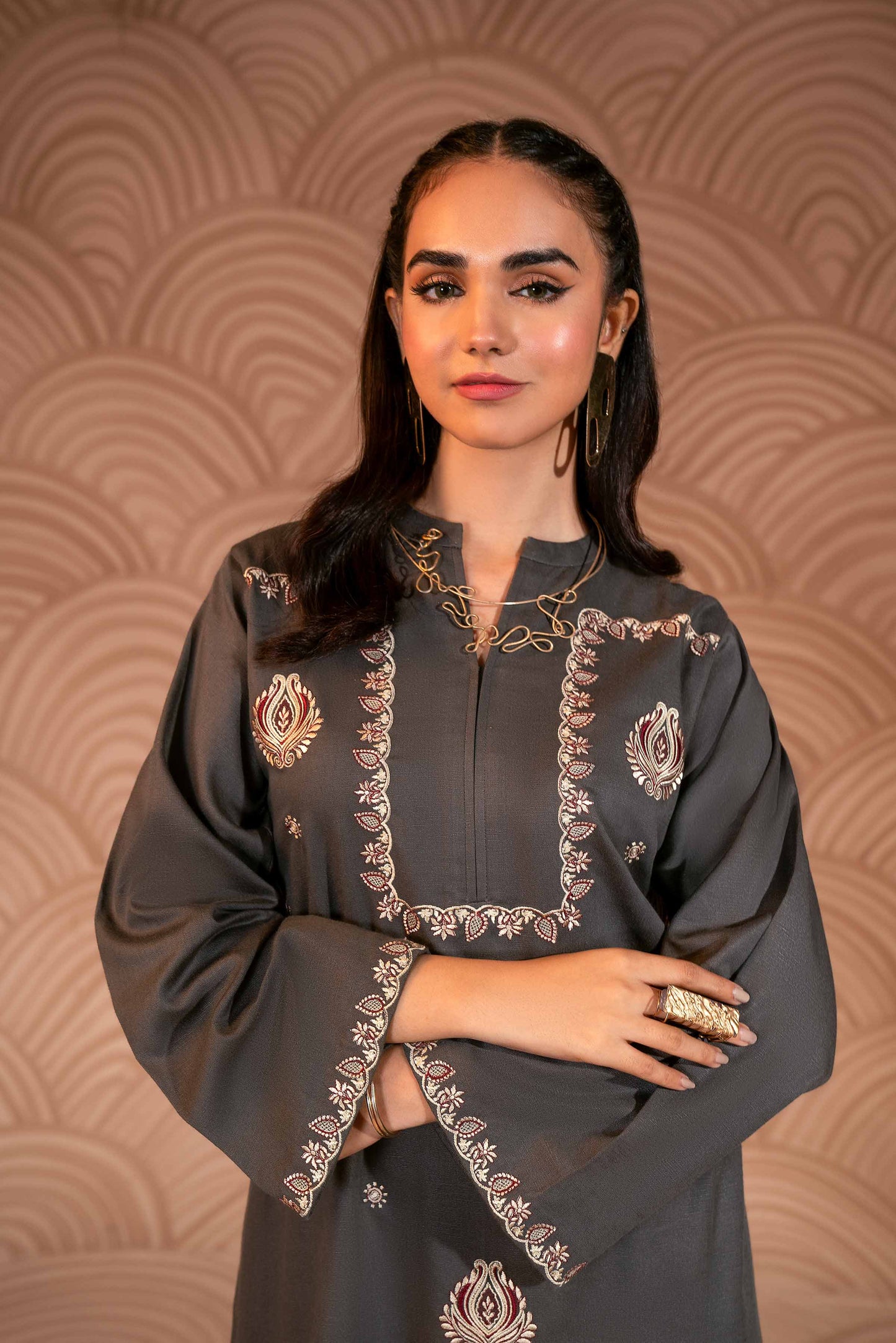 Nishat Linen - Embroidered Shirt - PW23-39