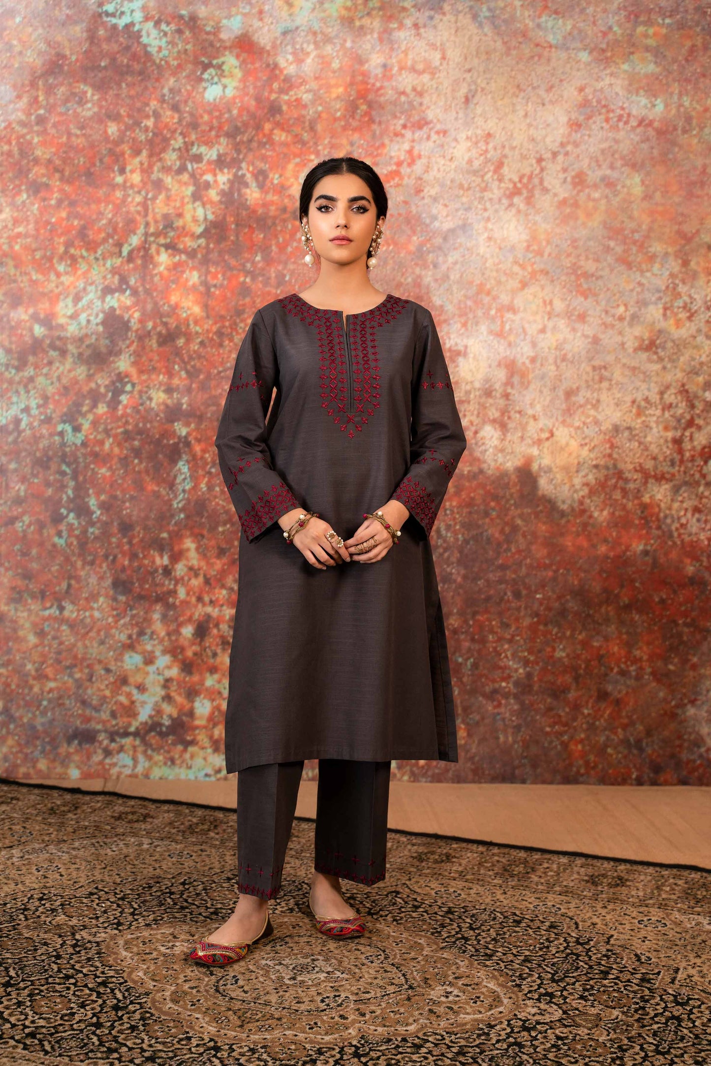 Nishat Linen - 2 Piece - Embroidered Suit - PW23-42
