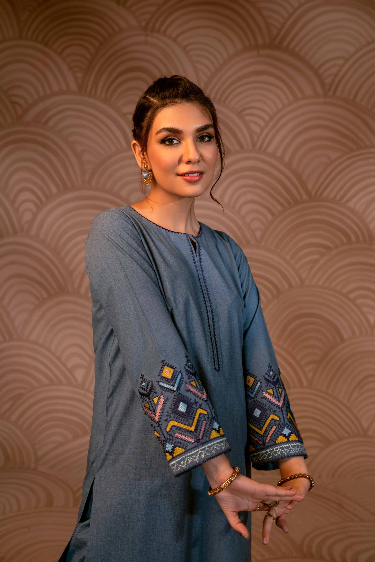 Nishat Linen - 2 Piece - Embroidered Suit - PW23-49