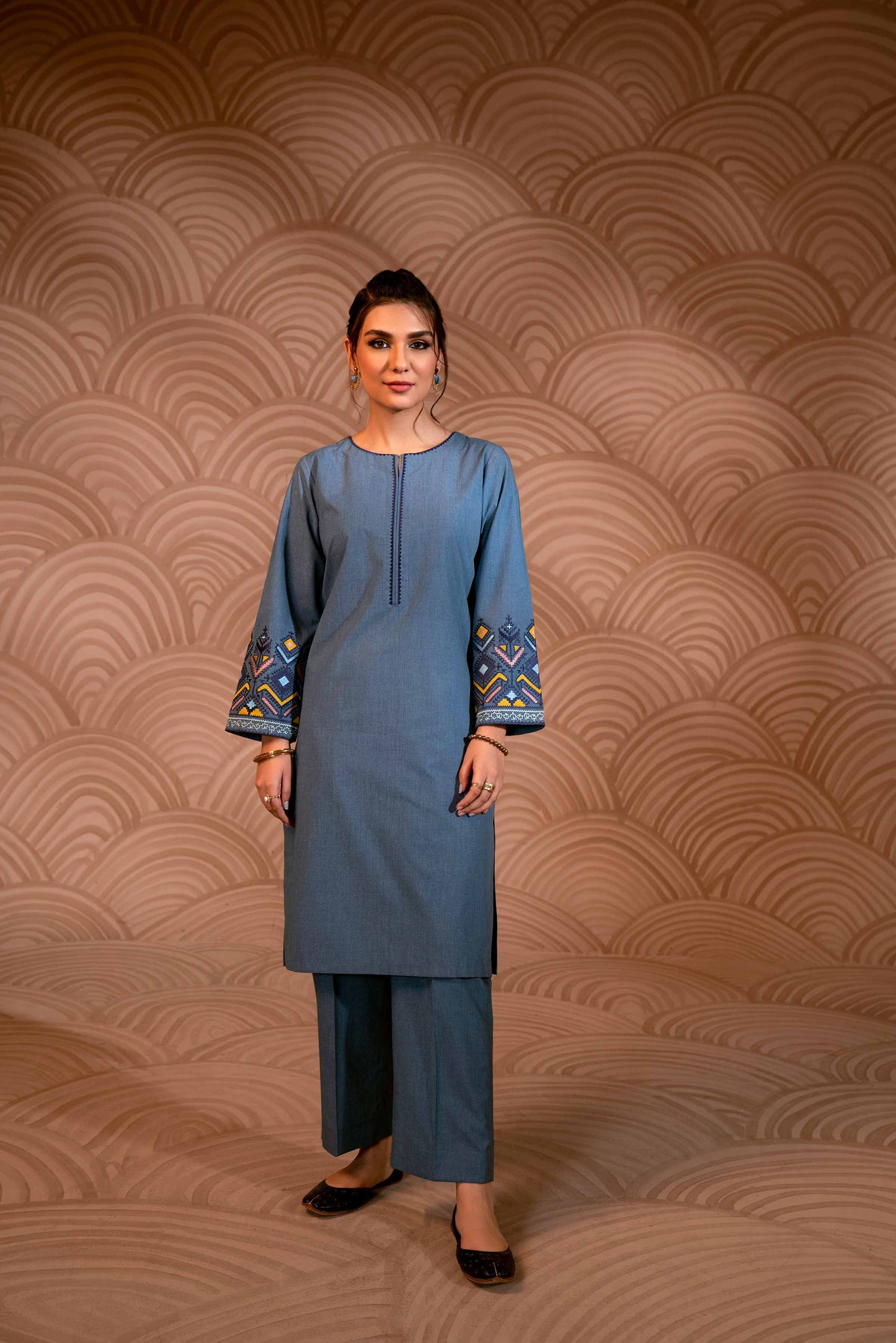 Nishat Linen - 2 Piece - Embroidered Suit - PW23-49