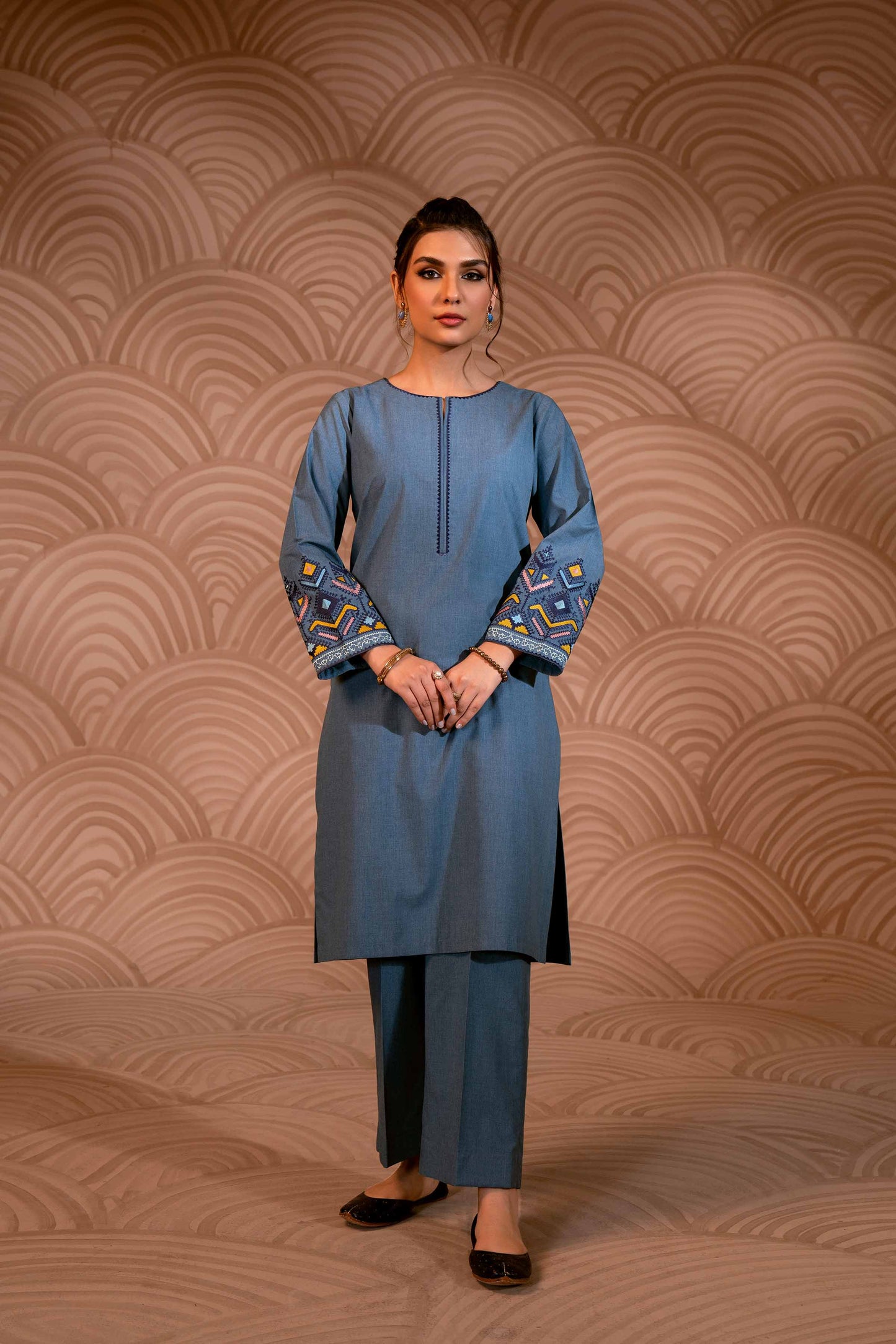 Nishat Linen - 2 Piece - Embroidered Suit - PW23-49