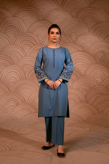Nishat Linen - 2 Piece - Embroidered Suit - PW23-49