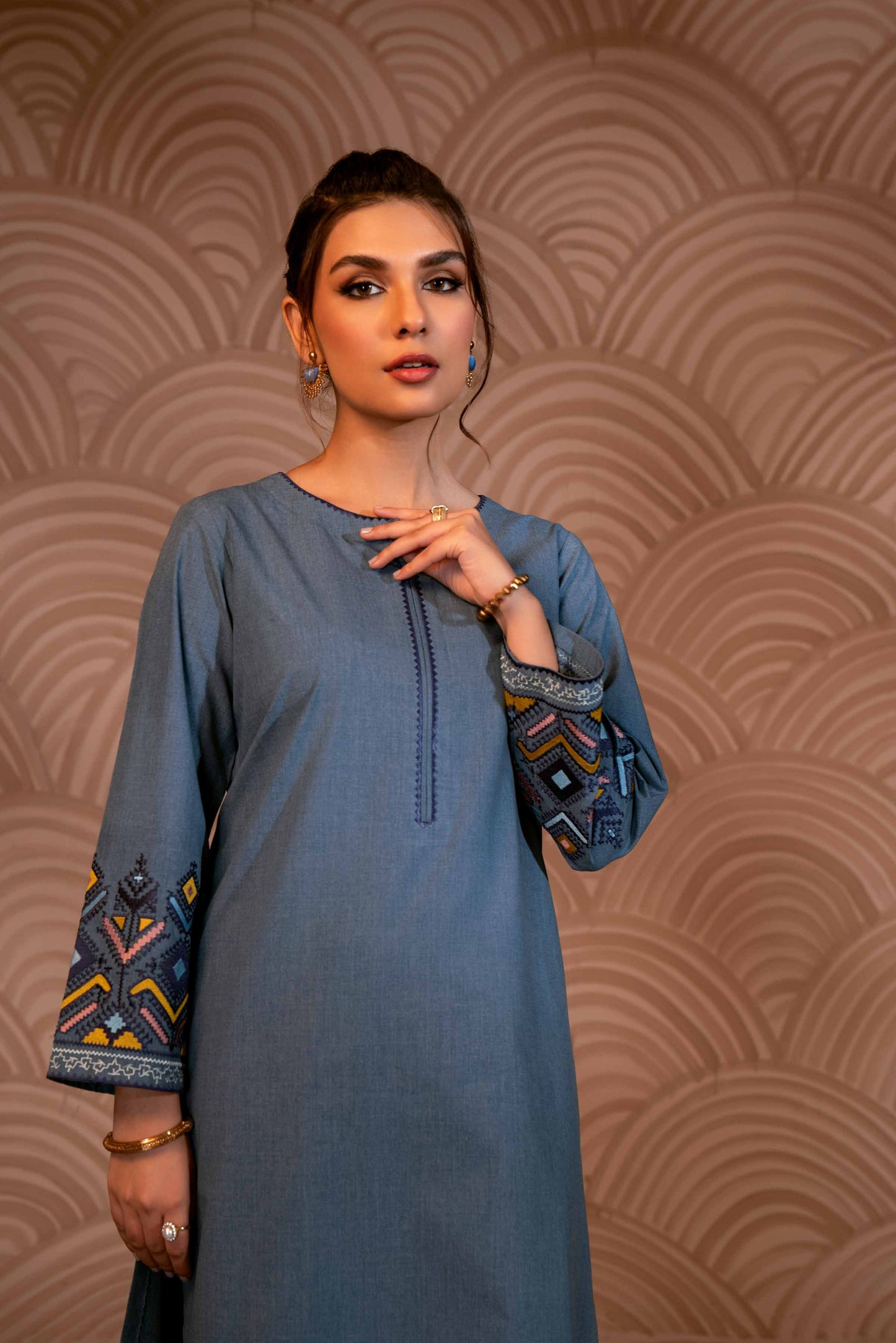 Nishat Linen - 2 Piece - Embroidered Suit - PW23-49