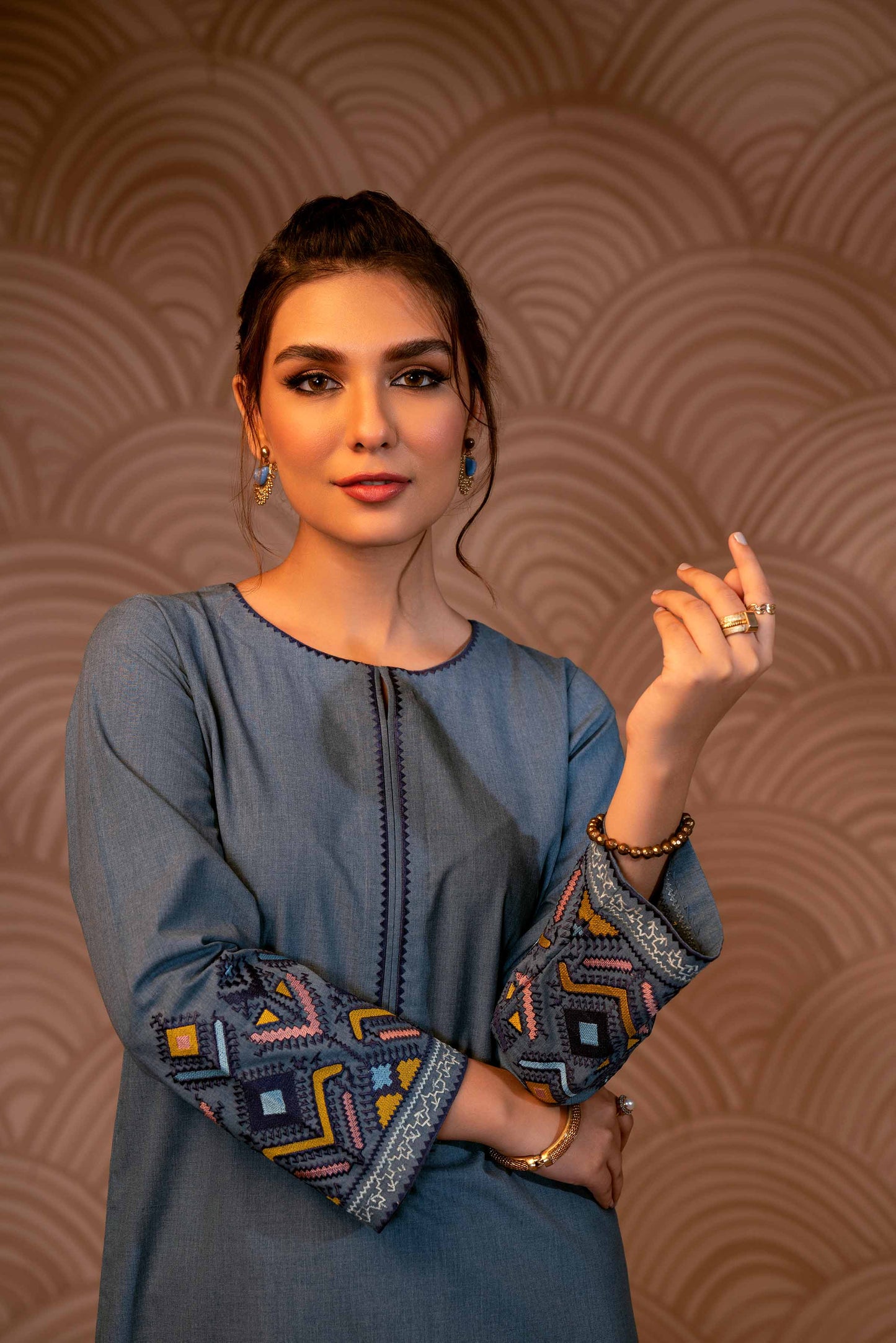 Nishat Linen - 2 Piece - Embroidered Suit - PW23-49
