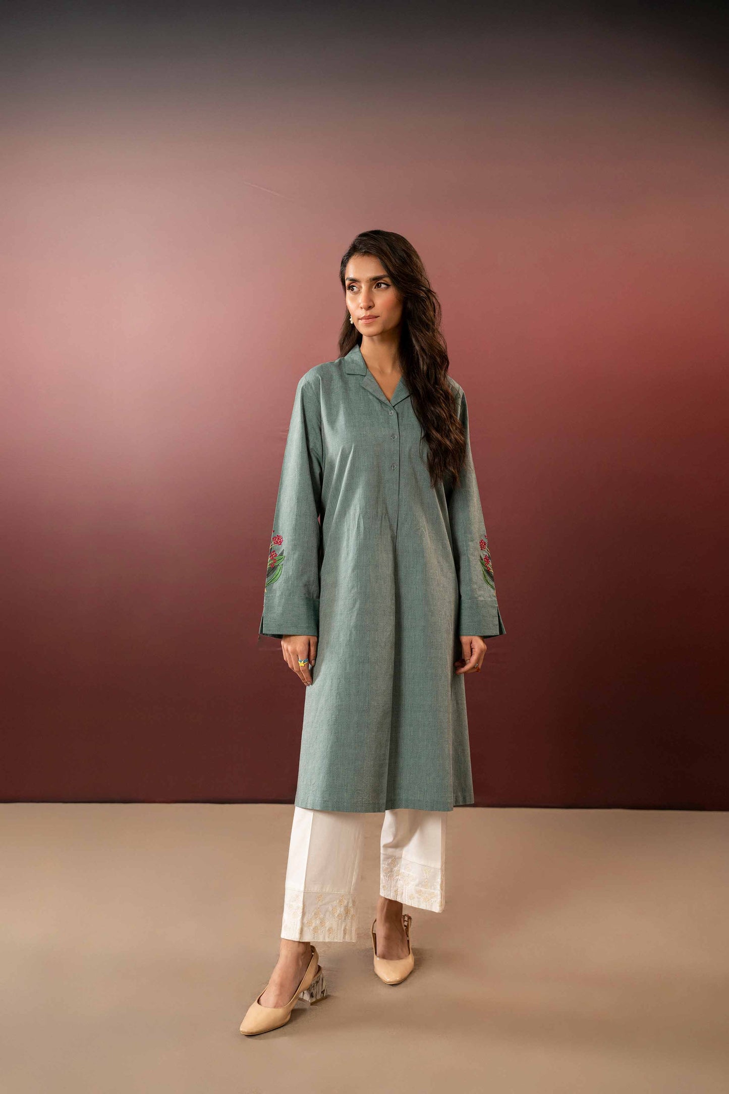 Nishat Linen - Embroidered Shirt - PW23-50
