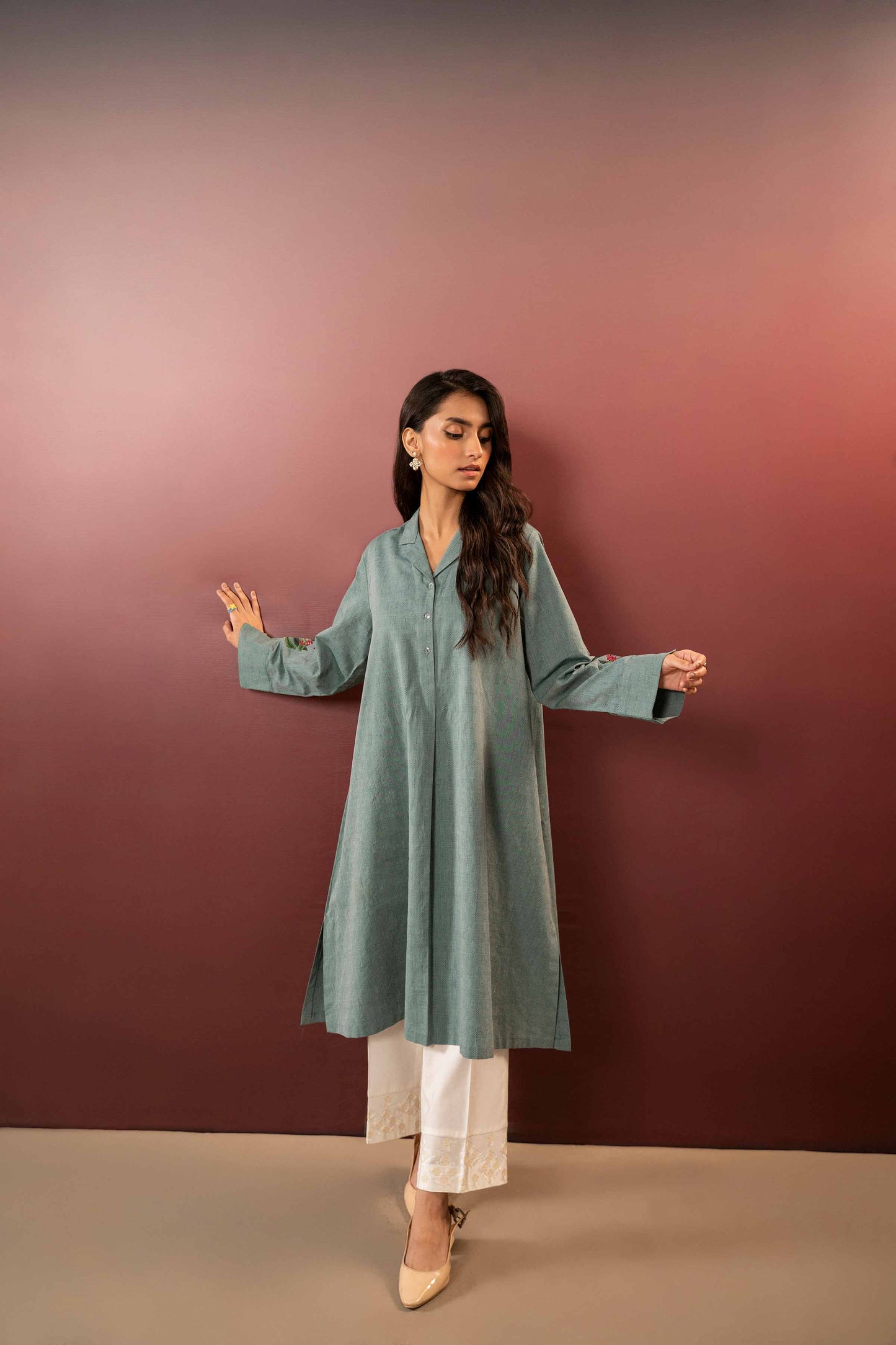 Nishat Linen - Embroidered Shirt - PW23-50