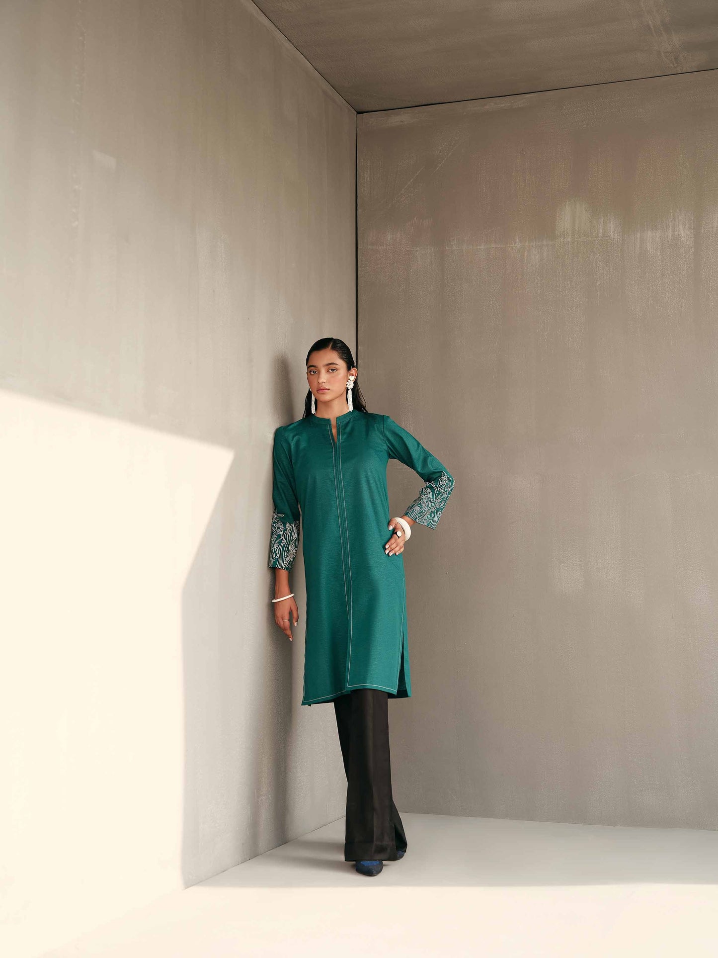 Nishat Linen - Embroidered Shirt - PW23-58