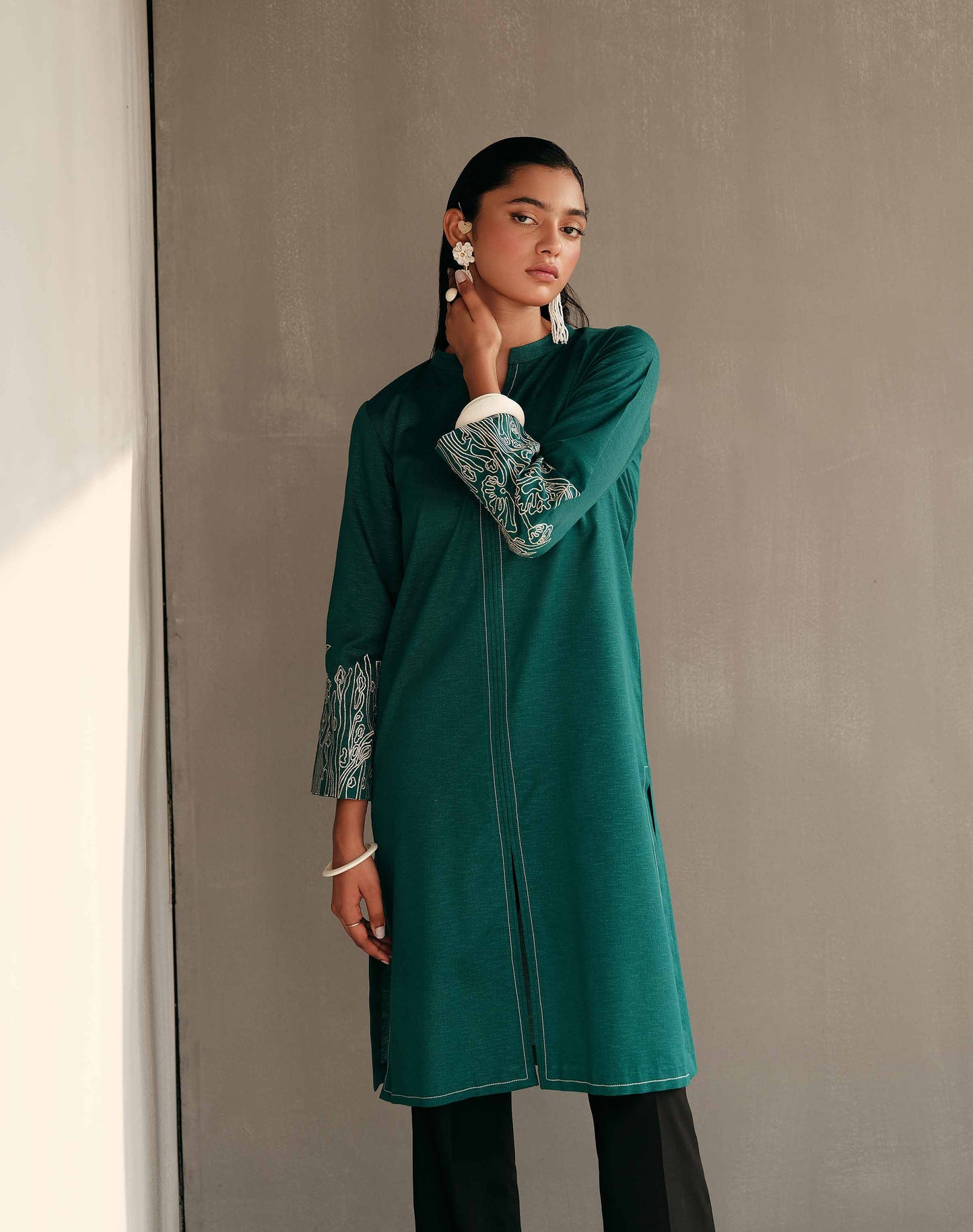 Nishat Linen - Embroidered Shirt - PW23-58