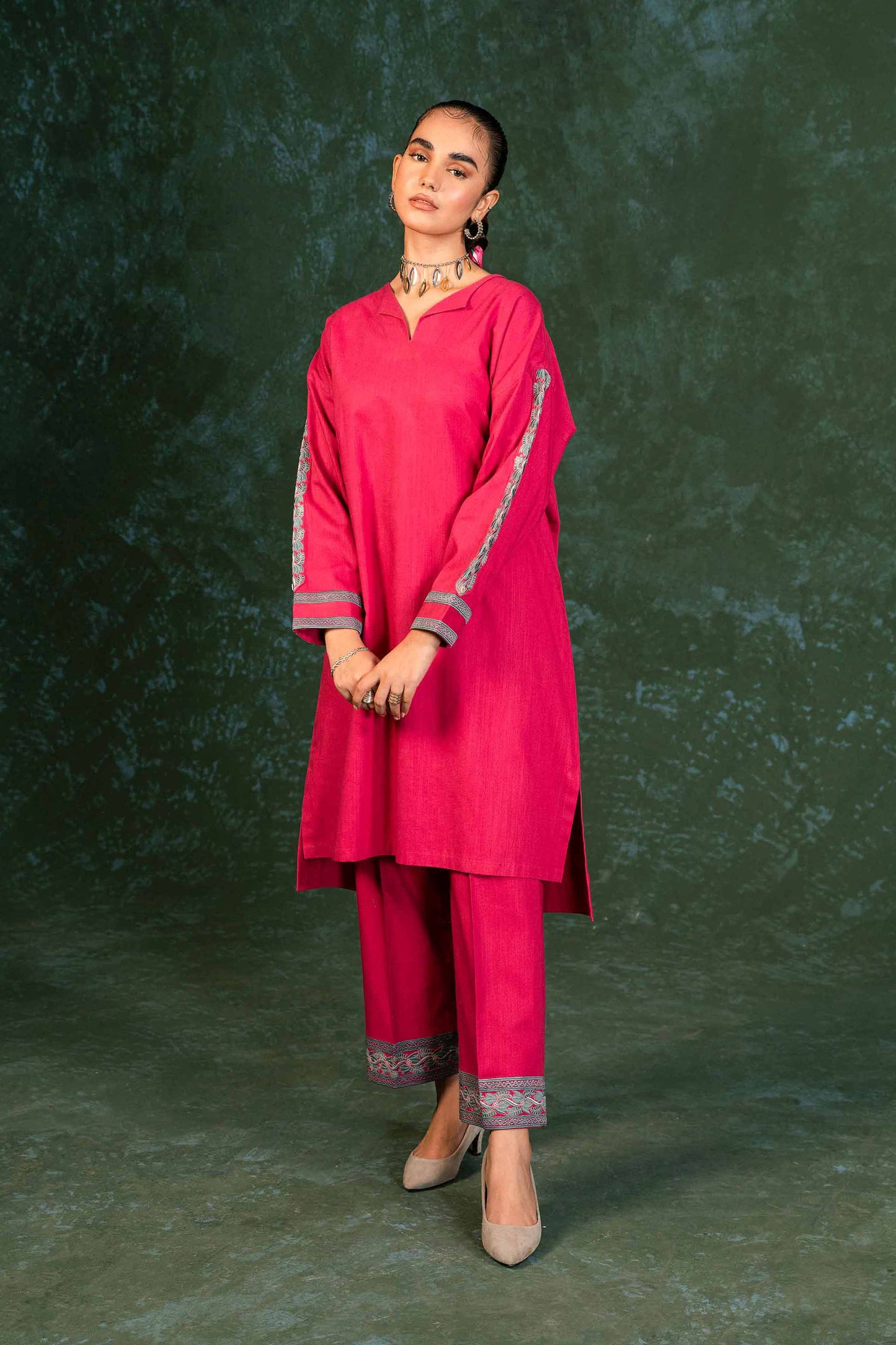 Nishat Linen - 2 Piece - Embroidered Suit - PW23-64