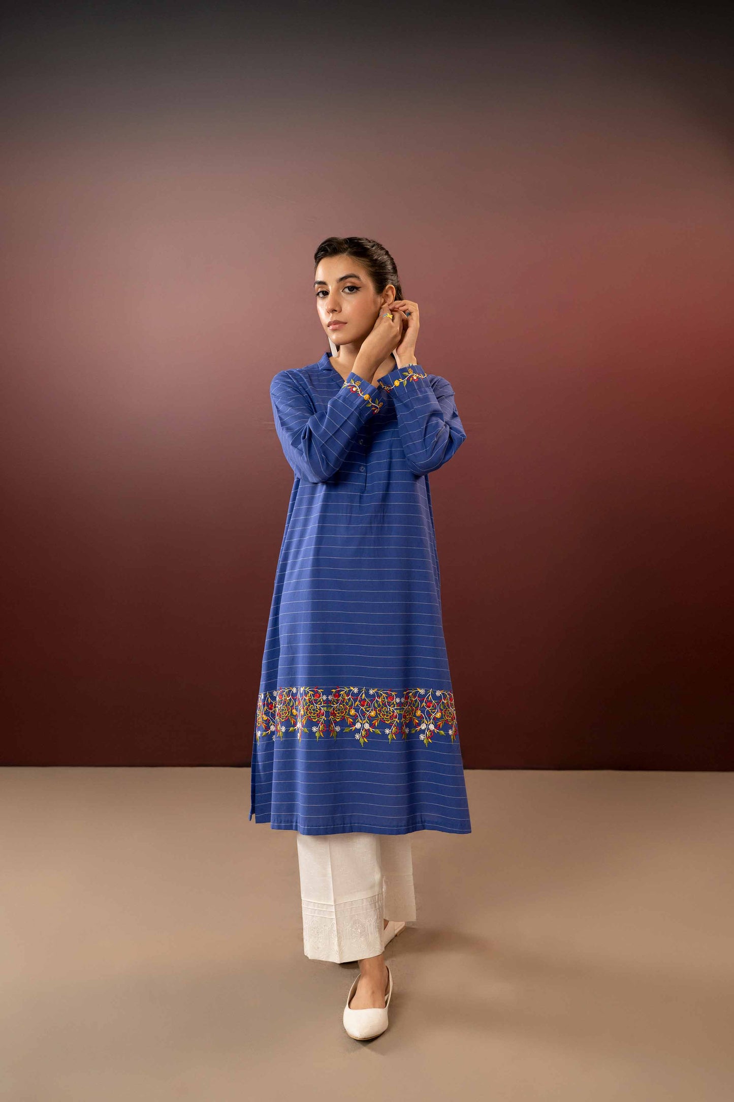 Nishat Linen - Embroidered Shirt - PW23-68