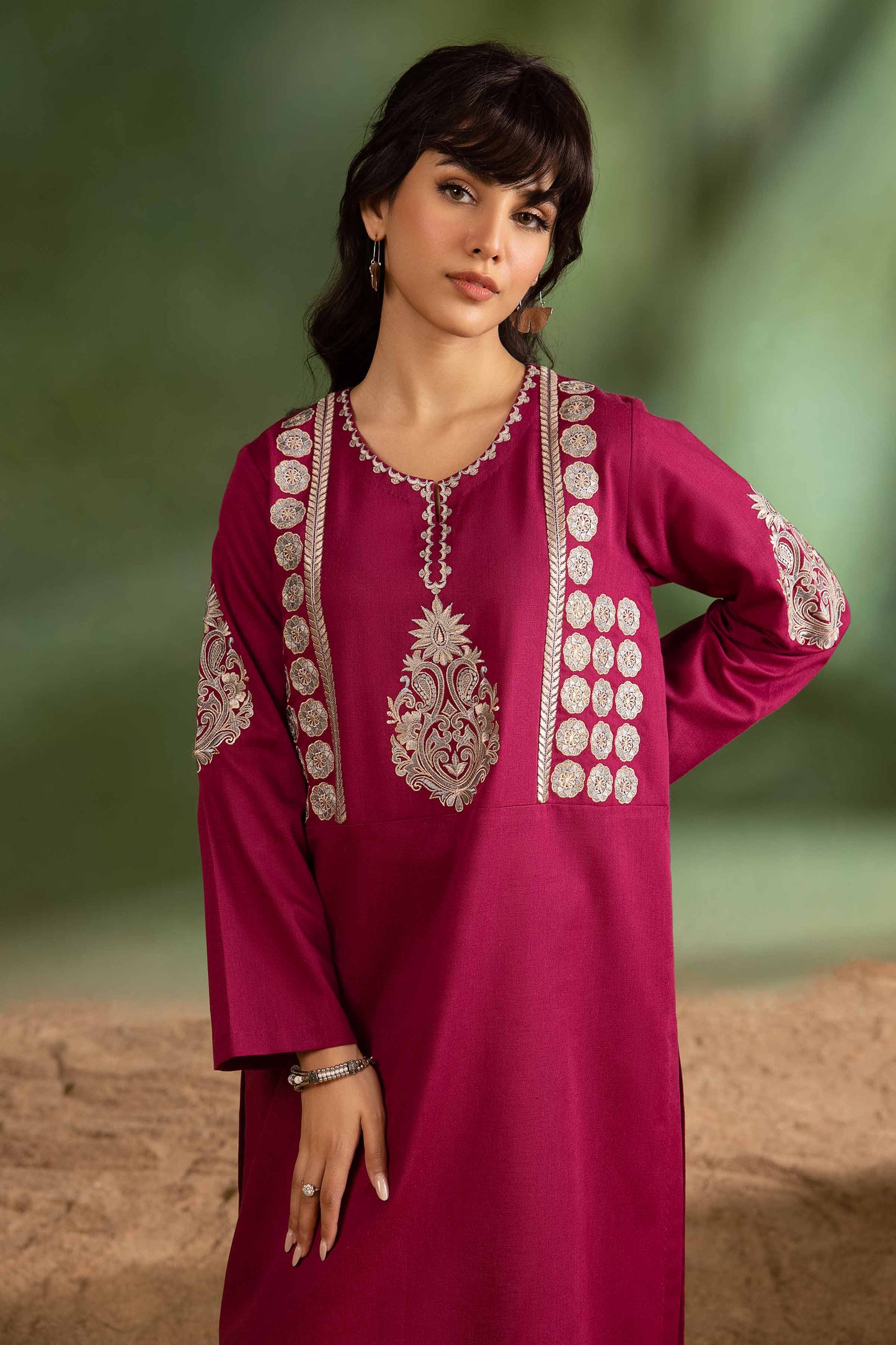 Nishat Linen - Embroidered Shirt - PW23-86