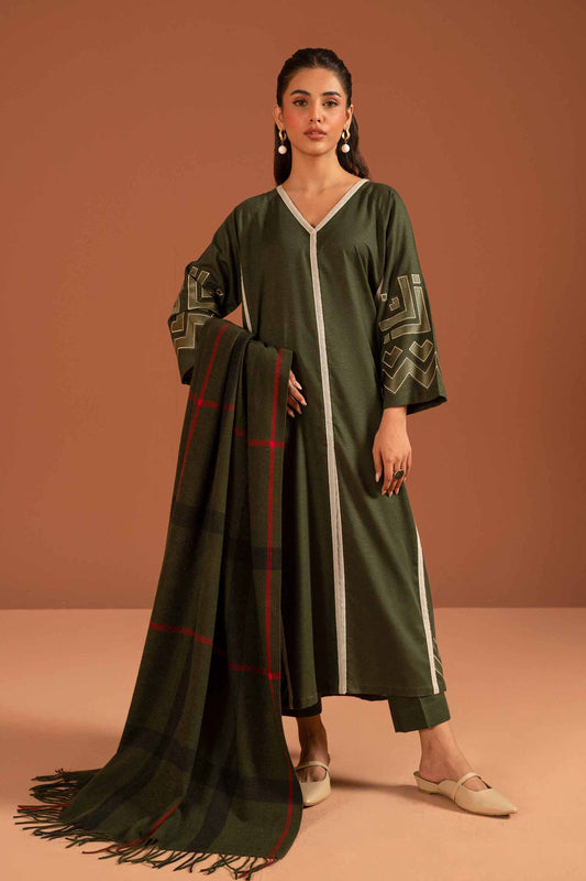 Nishat Linen - 3 Piece - Embroidered Suit - PW23-96