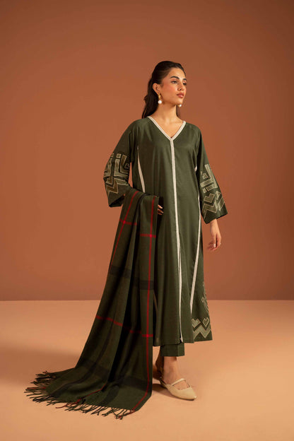 Nishat Linen - 3 Piece - Embroidered Suit - PW23-96