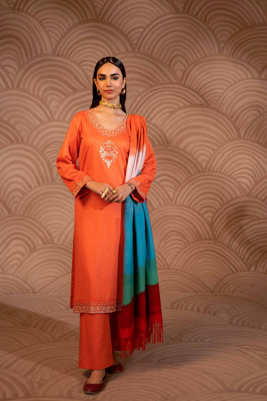Nishat Linen - 3 Piece - Embroidered Suit - PW23-97