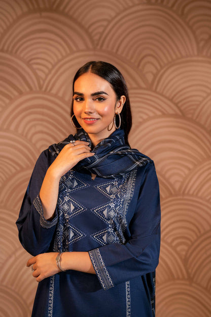 Nishat Linen - 3 Piece - Embroidered Suit - PW23-98