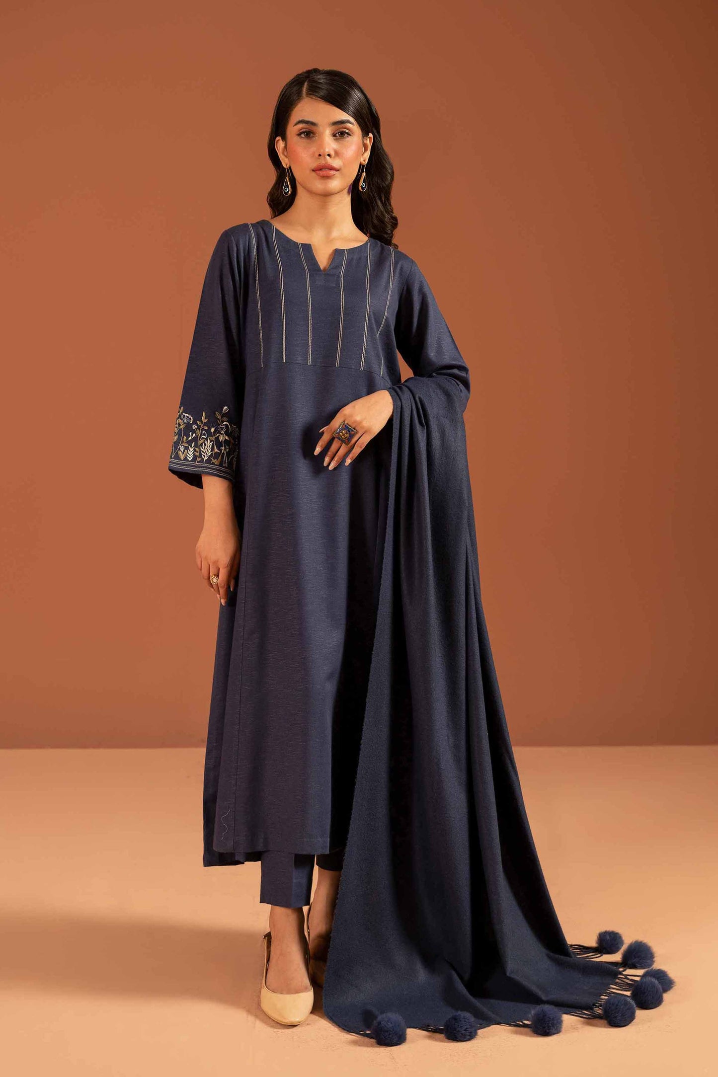 Nishat Linen - 3 Piece - Embroidered Suit - PW23-99