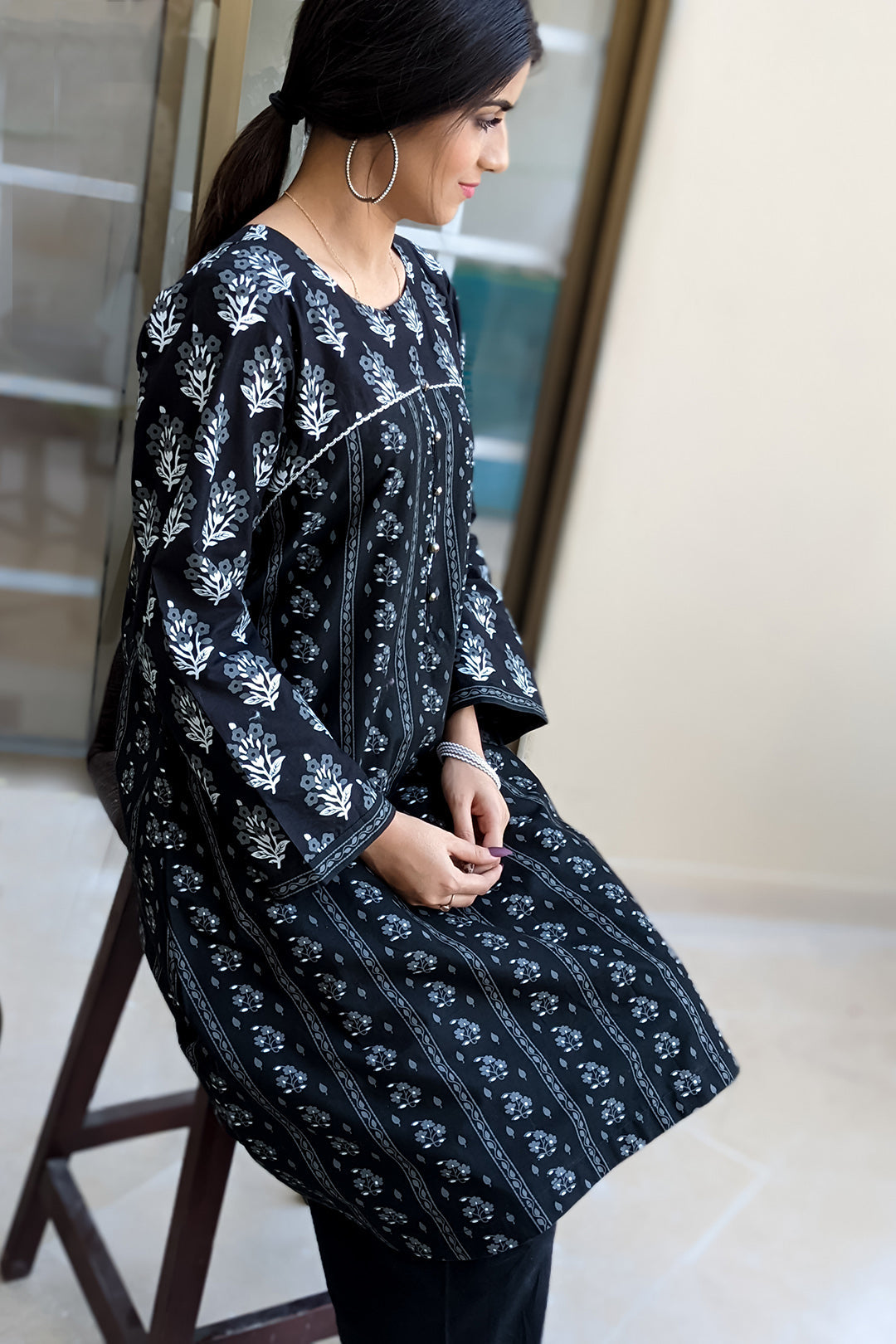 Eraj Hussain - Black Lily - Stitched
