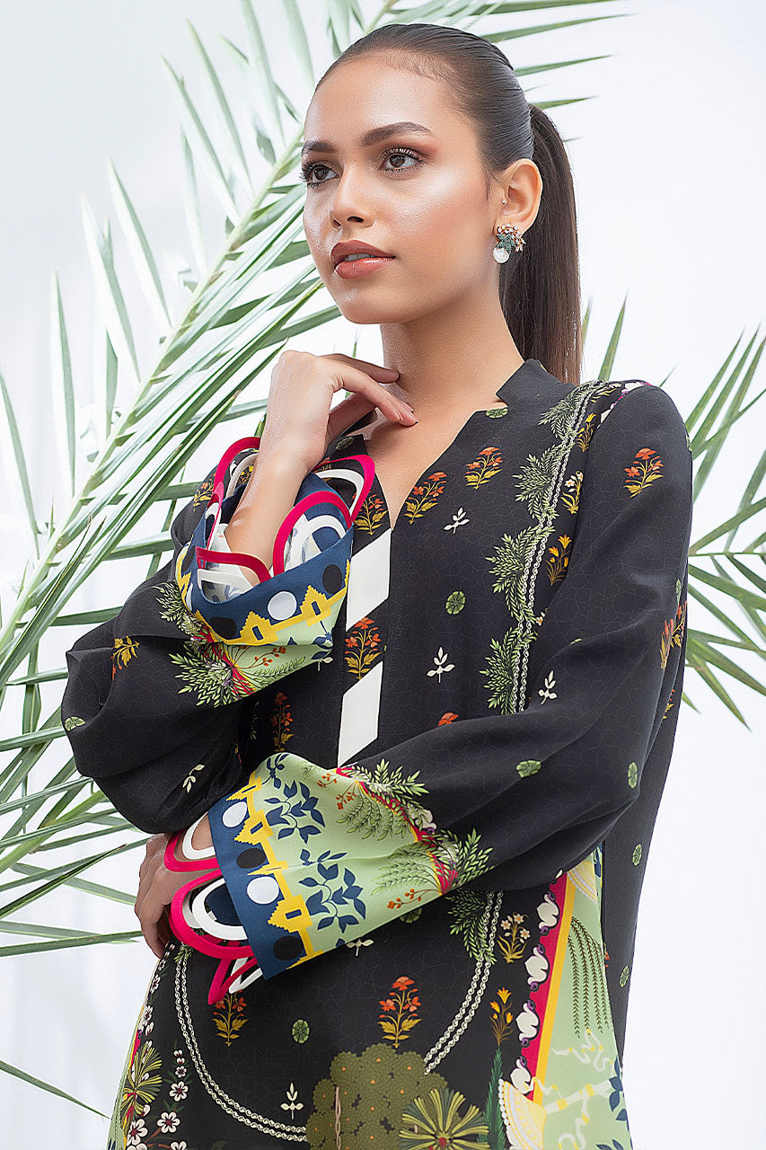 Digitally Printed Crepe Kurta