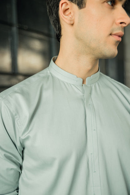 Dyed Ribbed Cotton Kurta