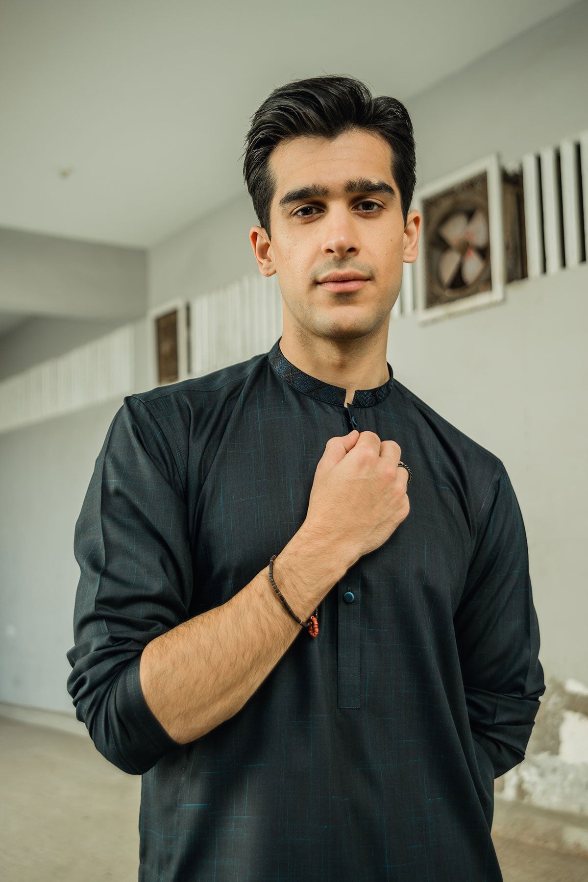 Dyed Embroidered Kurta