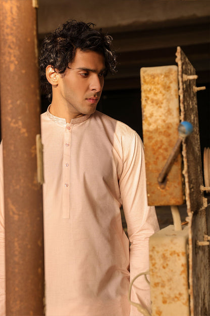 Dyed Embroidered Jacquard kurta