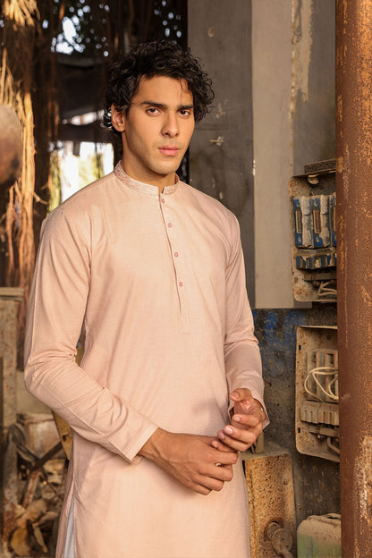 Dyed Embroidered Jacquard kurta