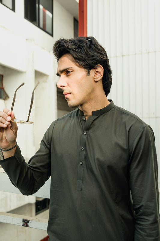 Dyed Embroidered Lawn Kurta