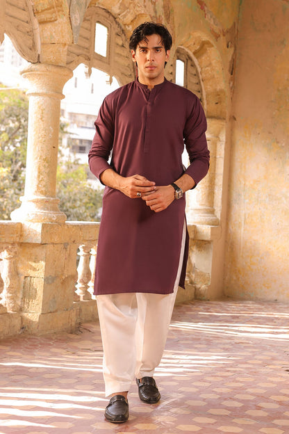 Dyed Embroidered Ribbed Kurta