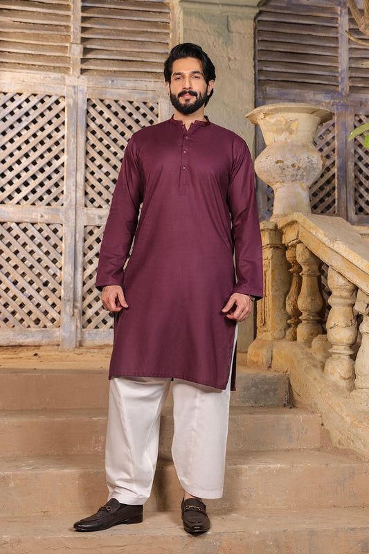 Dyed Embroidered Jacquard kurta