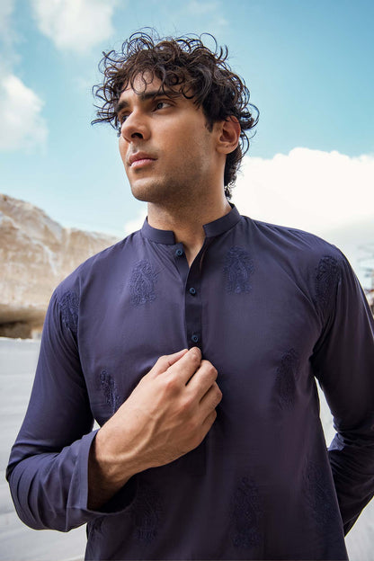 Dyed Embroidered Lawn Kurta Shalwar