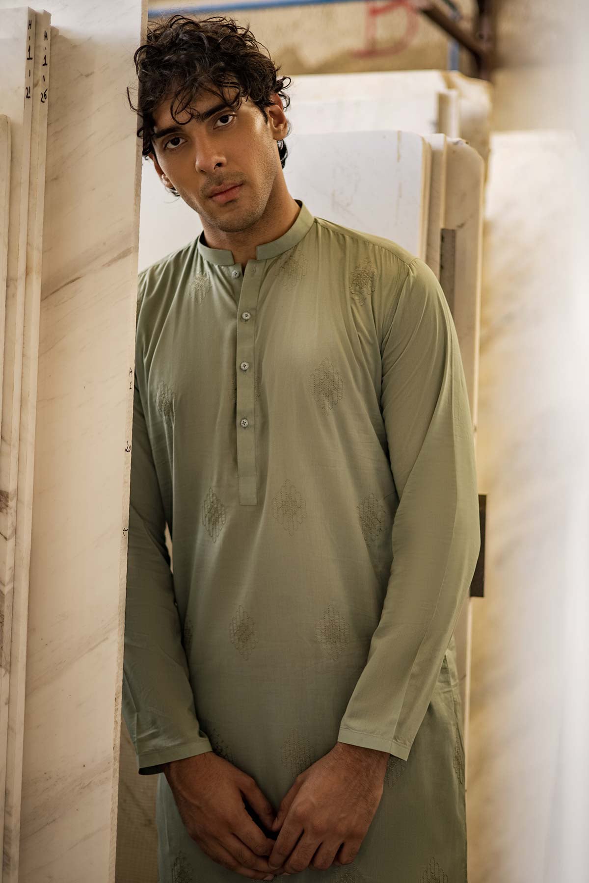 Dyed Embroidered Lawn Kurta Shalwar