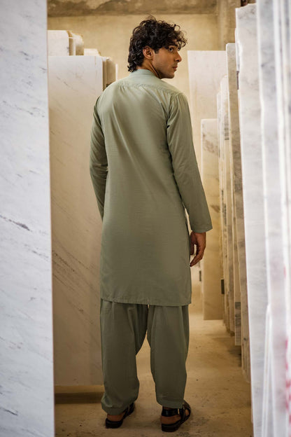 Dyed Embroidered Lawn Kurta Shalwar