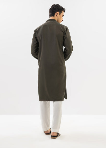 Dyed Embroidered Blended Kurta