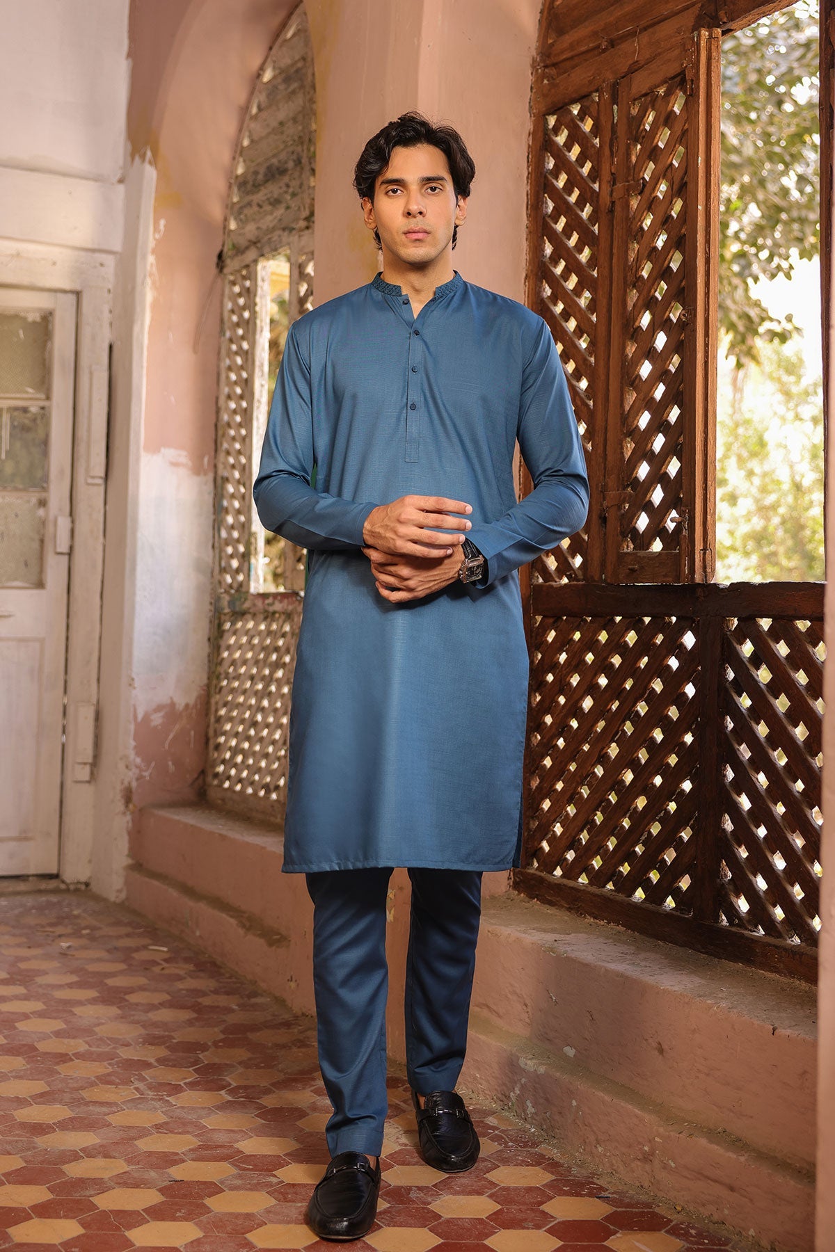 Dyed Embroidered Kameez Trouser