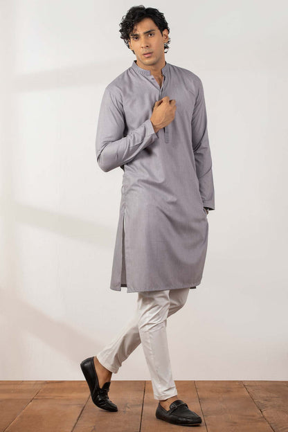Dyed Embroidered Blended Kurta