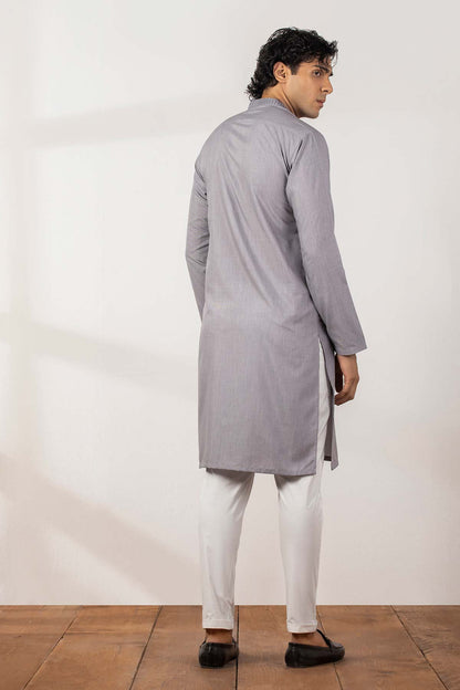 Dyed Embroidered Blended Kurta