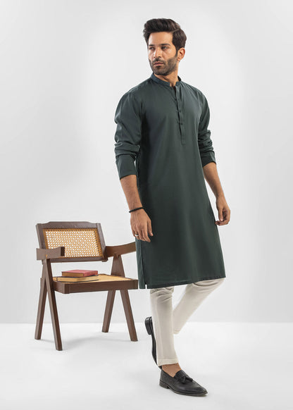 Dyed Embroidered Blended Kurta