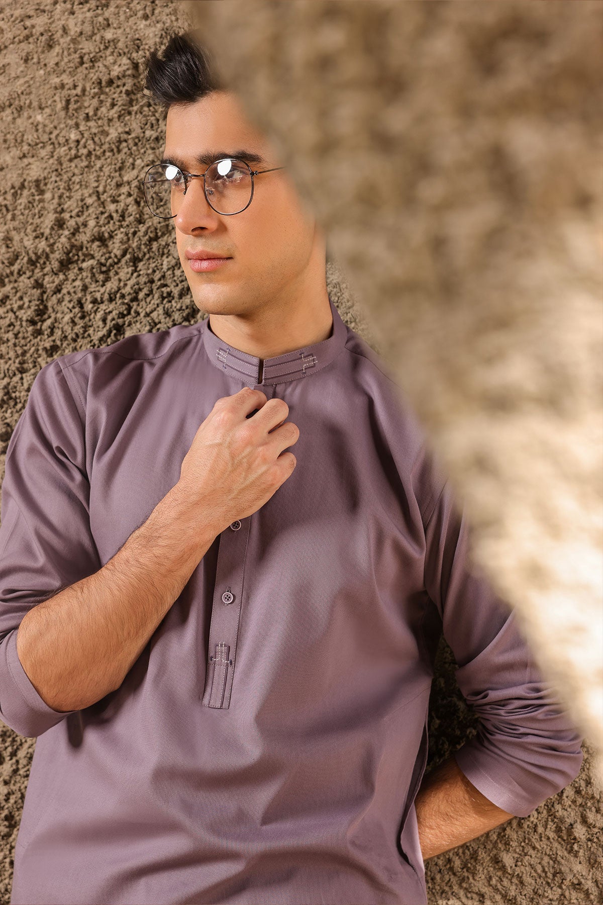 Dyed Ribbed Kurta