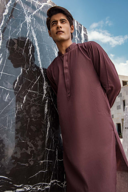 Dyed Ribbed Cotton Kurta