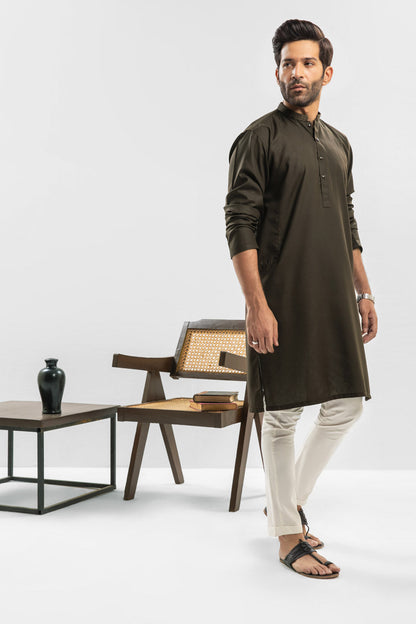 Dyed Embroidered Blended Kurta